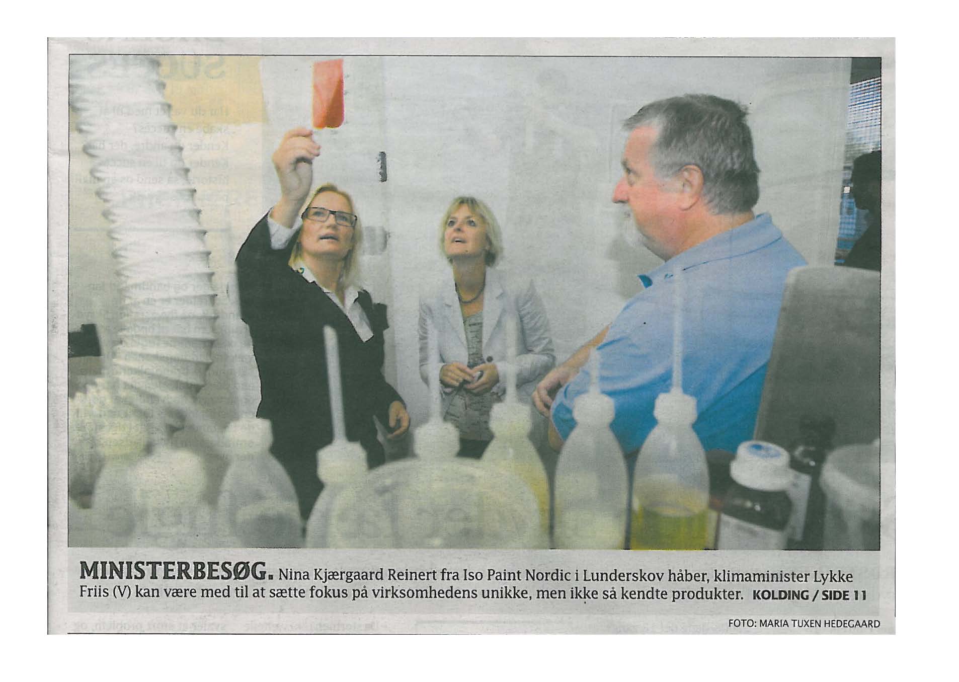 Ministerbesøg hos ISO Paint Ministerbesøg hos ISO Paint